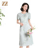 佐尔美夏季新款时尚气质碎花桑蚕丝短袖连衣裙女M42LS64 商品缩略图1