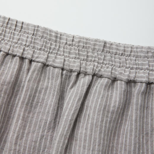 ROMI STUDIO“自然随性”100%色织亚麻复古灰条纹短半裙 RWCSXM2971(现货) 商品图2