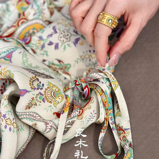 【现货】良木礼米底腰果花真丝连衣裙（2131） 商品图4