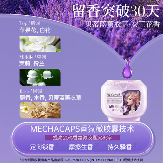 蔬果园贝蒂蓝薰衣草香氛4D洗衣凝珠（浓缩强效型）-10g*52颗*1盒+蔬果园贝蒂蓝薰衣草香水洗衣凝珠-8g*10颗（袋装）*5袋 商品图1