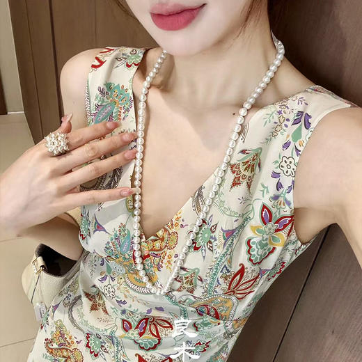 【现货】良木礼米底腰果花真丝连衣裙（2131） 商品图1