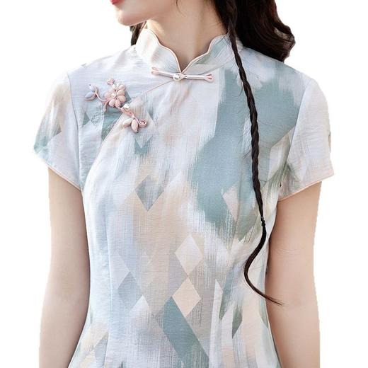 小清新甜美风锦棉印花旗袍，改良现代时尚珍珠扣少女旗袍BS-2535 商品图4