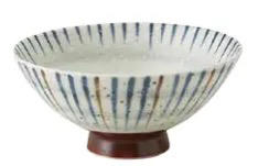 日本进口刷毛巻十草（青）丸型毛料碗