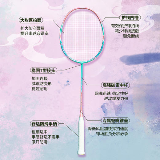的幸白蛇浮生宝青坊主全碳素专业羽毛球拍单拍套装礼盒装 商品图1