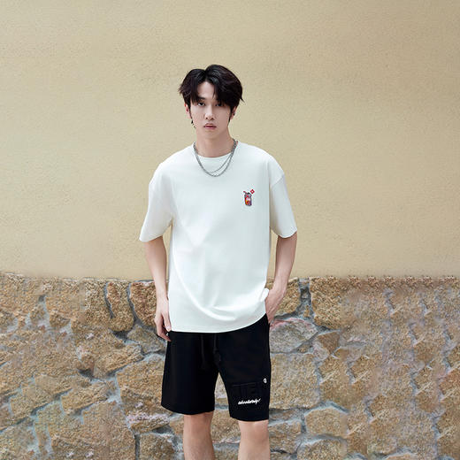 【断码清仓】HX 夏季圆领短袖T恤印花彩绘宽松情侣打底衫微宽松S102522546101 商品图0