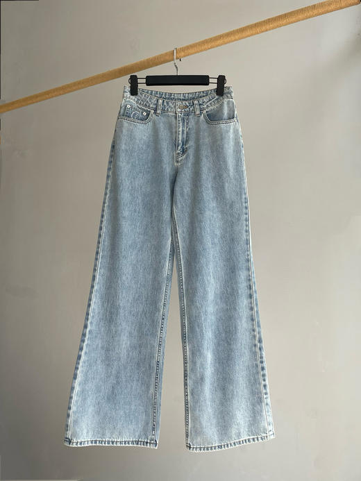55-1 小禾 独家圆正 25春夏  中高腰 超柔水洗 阔腿牛仔裤 我穿29码 商品图11