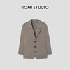 ROMI STUDIO极简老钱风 皮马棉砂洗廓形纯棉薄西装外套RWCSWG2026 商品缩略图0