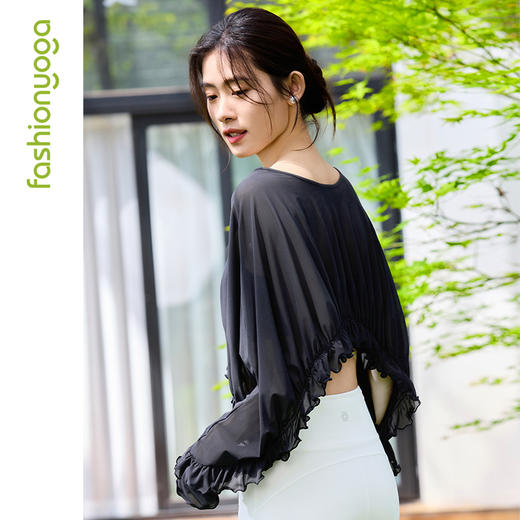 F15335圆领网纱长袖外搭 商品图3