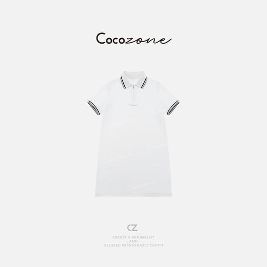 COCO ZONE 刘一一 【棉莫代尔混纺】POLO领简约连衣裙CD2A0925 商品图0