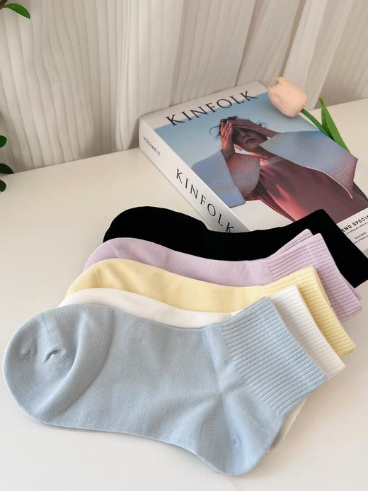 点此购买 爱Ｍ粗罗纹口低筒纯色极致抗起球百棉女袜 艾 317216 商品图4