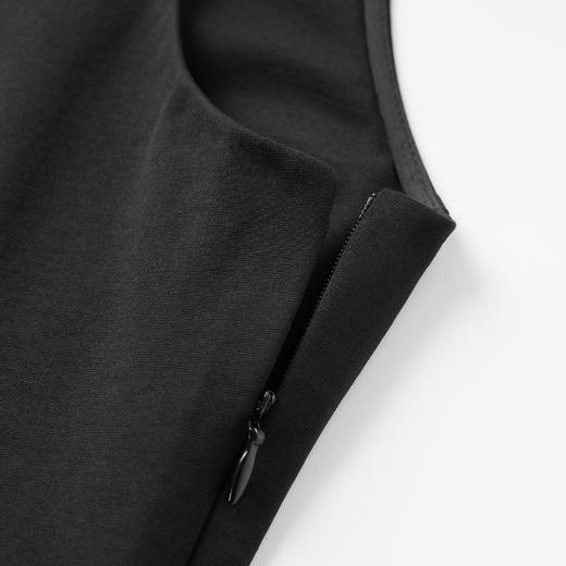 ROMI STUDIO“简约优雅”棉锦混纺极简黑无袖长款连衣裙 RWCSLG1555 商品图3