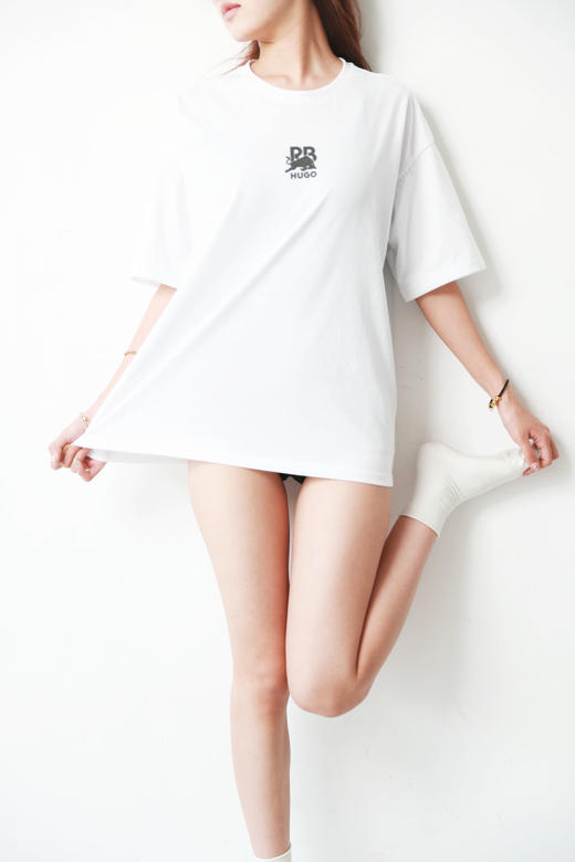 胸口印花tee，限量联名的喔！！基础圆领全棉平纹针织t恤C050466 商品图13