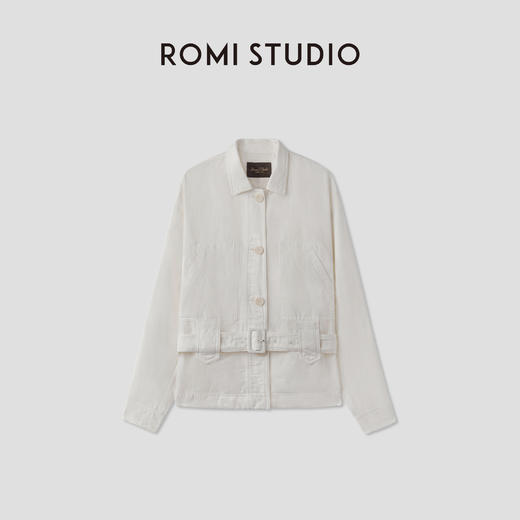 ROMI STUDIO亚麻莱赛尔混纺经典老钱翻领薄款外套 RWCSWG2404 商品图0