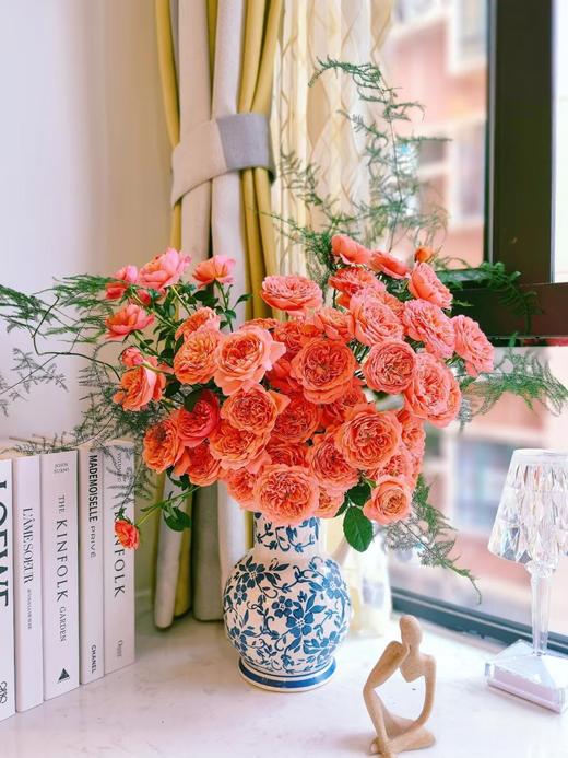 国产多头玫瑰花杏色果汁阳台10支 商品图3