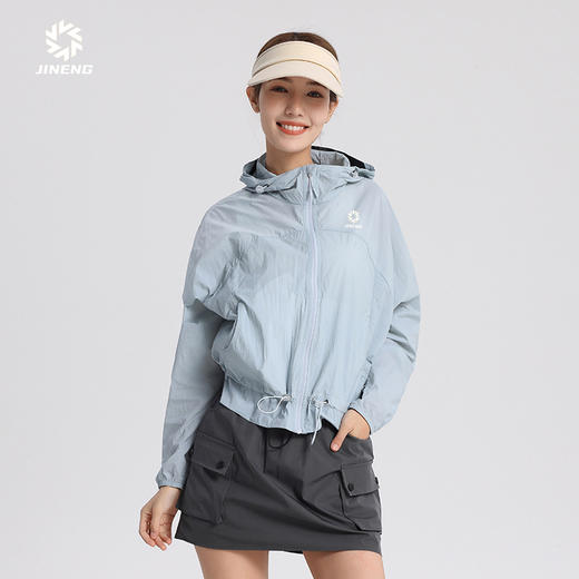 积能 女短款防晒衣收腰夏防紫外线原纱皮肤衣轻薄透气防晒服 商品图7