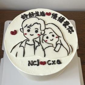 【好好生活💕慢慢爱你】创意手绘蛋糕