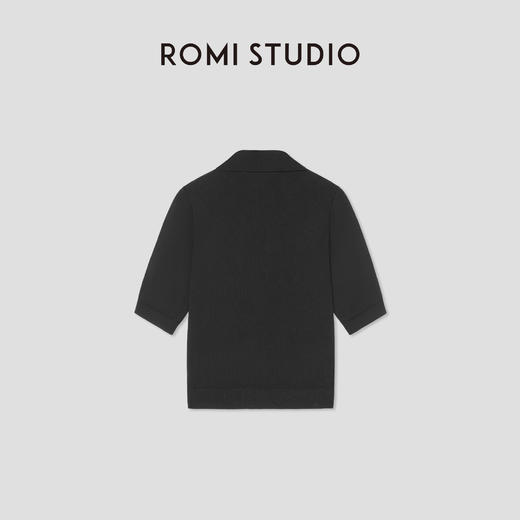ROMI STUDIO桑蚕丝绵羊毛混纺极简老钱翻领短款针织衫RW24LSY1180【发货时效25天】 商品图1