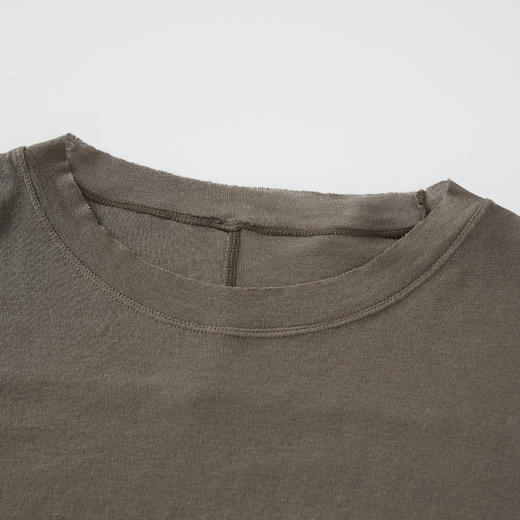 ROMI STUDIO极简风精梳全棉轻薄垂感毛边圆领长袖T恤 RWCSSD2821 商品图2