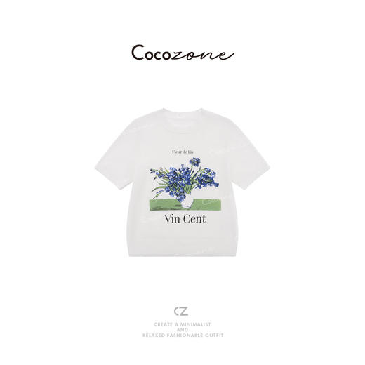 COCO ZONE 刘一一  圆领简约透气清晰印花图案毛针织衫 CD1A0841 商品图0