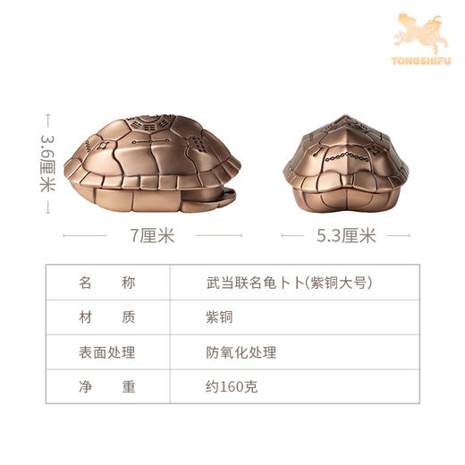 铜师傅《武当联名龟卜卜》客厅龟壳铜摆件 家居装饰把玩手把件 商品图6