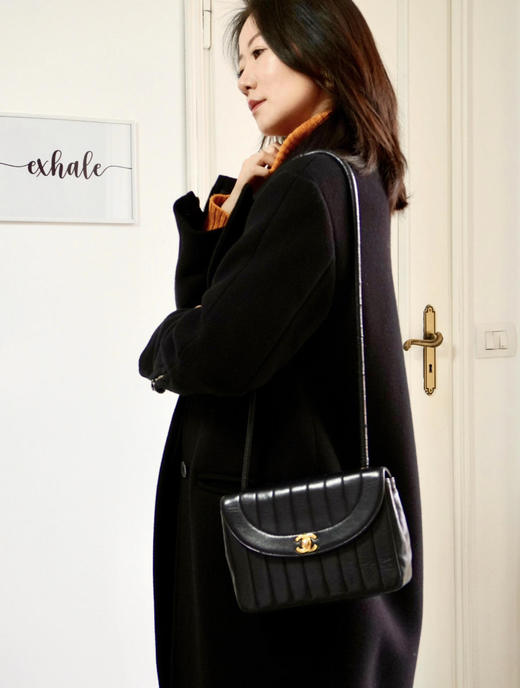 chanel  中古 黑金 斜挎包 2开 商品图3