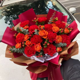 11支红康红豆橙泡泡花束