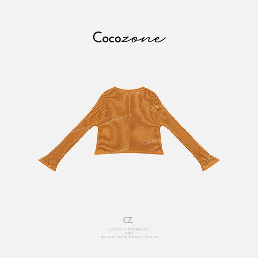 COCO ZONE 刘一一 惬意风V领单排扣针织纹理毛织上衣 CD1A0854 商品图1