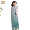 佐尔美夏季新款新中式国风碎花桑蚕丝短袖连衣裙女M42LS74 商品缩略图4