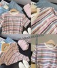 舒服至上粉色笑脸彩棉小条纹撞色圆领休闲短袖T 商品缩略图9