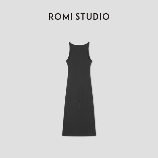 ROMI STUDIO“简约优雅”棉锦混纺极简黑无袖长款连衣裙 RWCSLG1555 商品图1