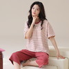 自然醒云间针织棉（带胸垫）睡衣女春夏款短袖七分裤可爱卡通套装夏天甜美女士家居服QH 商品缩略图8
