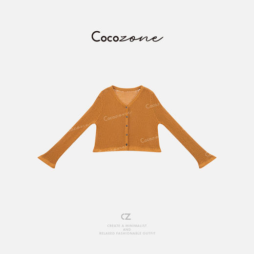 COCO ZONE 刘一一 惬意风V领单排扣针织纹理毛织上衣 CD1A0854 商品图0