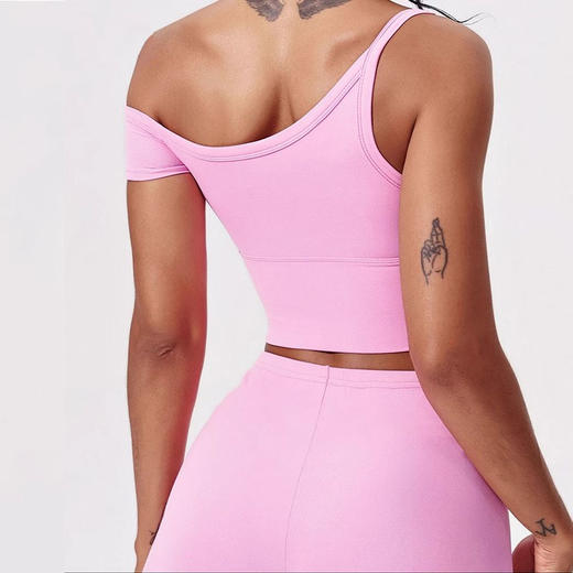 跃牌【禅语梵心】凉感运动文胸抗菌带胸垫紧身不对称瑜伽背心休闲DX5403 商品图1