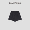 ROMI STUDIO100%色织亚麻斜纹肌理松紧腰复古洗水短裤 RWCSXY2280 商品缩略图0