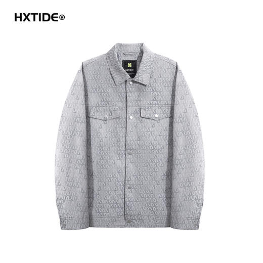 【新品上新】HX 春季水洗翻领牛仔茄克衫外套遮肉显瘦Y105510007101 商品图0