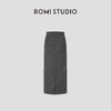 ROMI STUDIO可机洗绵羊毛混纺极简灰色花纱感直筒半裙 RWCSXD2093【发货时效25天】 商品缩略图1