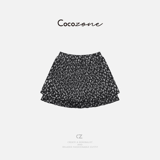COCO ZONE 刘一一 复古印花压褶工艺个性简约飘逸半身裙 CD1A0850 商品图0