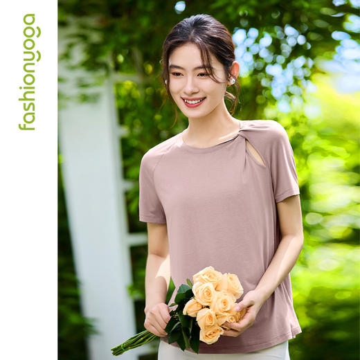 F15334不对称圆领T恤 商品图8