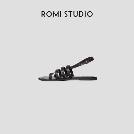 ROMI STUDIO极简度假风100%牛皮革平底夹趾罗马凉鞋 RWCRP31822 商品图1