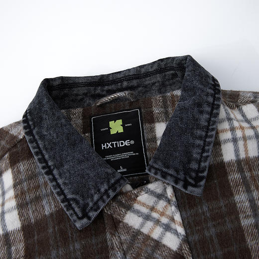 【新品上新】HX 春季翻领茄克衫假两件设计牛仔C105510009101 商品图2