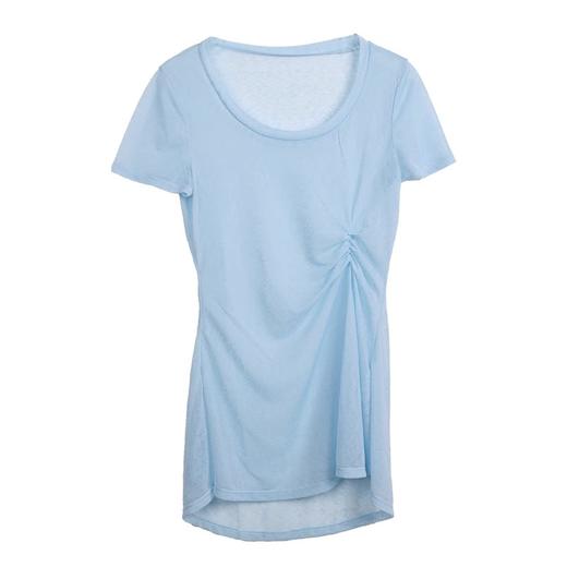 跃牌【禅语梵心】薄款短袖修身透气瑜伽罩衫圆领中长款收腰健身上衣DX3148 商品图4