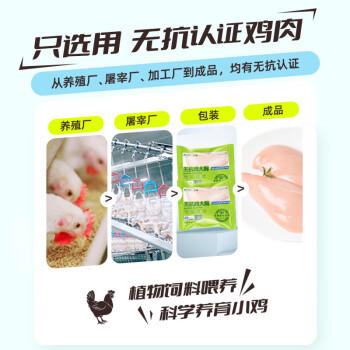上鲜无抗鸡大胸 净重1.8斤 低脂鸡胸肉炸鸡烧烤食材鸡排生鲜鸡肉 商品图4
