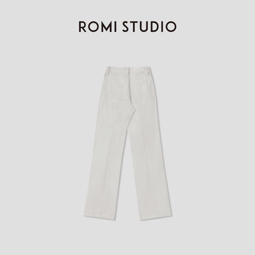 ROMI STUDIO“Clean fit”亚麻棉混纺经典老钱九分微喇裤RWCSXD2538 商品图4