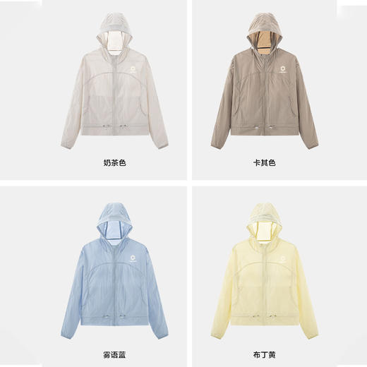 积能 女短款防晒衣收腰夏防紫外线原纱皮肤衣轻薄透气防晒服 商品图3