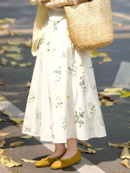 【百图lulu定制】【植物半裙】植物 数码印花 清新灿烂棉布裙 商品图3