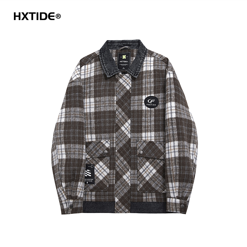 【新品上新】HX 春季翻领茄克衫假两件设计牛仔C105510009101