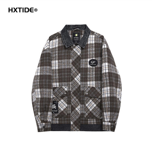 【新品上新】HX 春季翻领茄克衫假两件设计牛仔C105510009101 商品图0