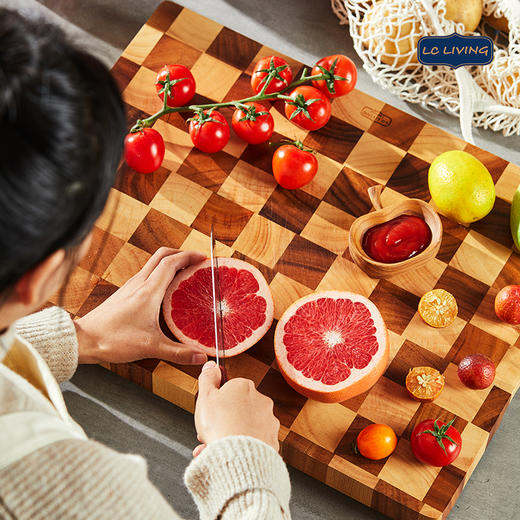 【菜板界天花板】泰国进口相思木棋盘格菜板4CM加厚 商品图2