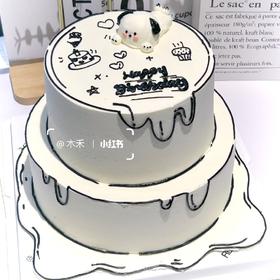 ［二次元帕恰狗双层定制蛋糕］