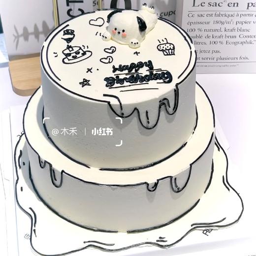 ［二次元帕恰狗双层定制蛋糕］ 商品图0